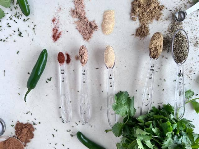 dried spices on a cutting board